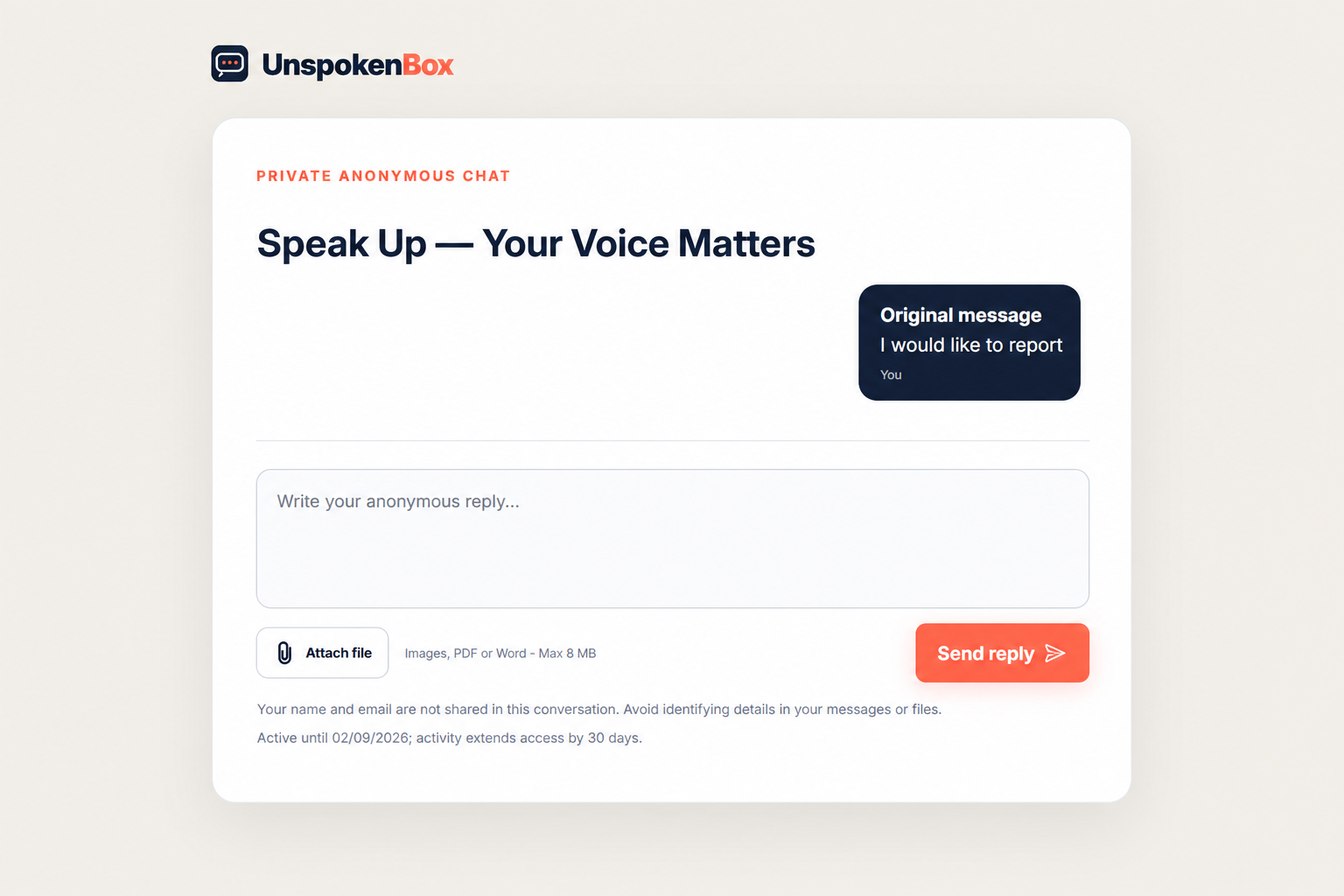 4. The chat box