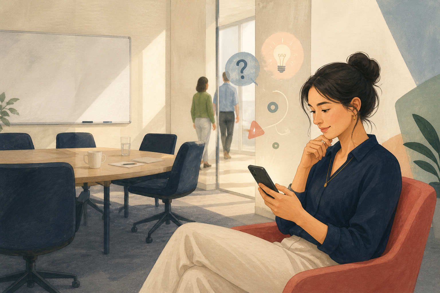 An employee privately submits a question that occurred after a team meeting